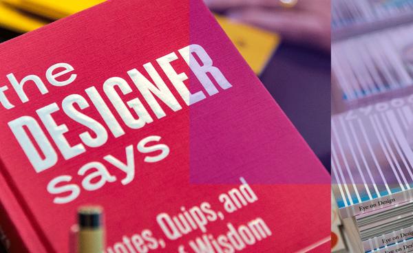 Photo of "The Designer Says" Book and Eye on Design Magazine